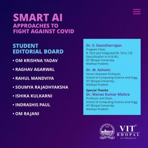 SMART AI APPROACHES TO FIGHT AGAINST COVID VIT Bhopal  - Best University in Central India -  AI-Newsletter-Post2-300x300