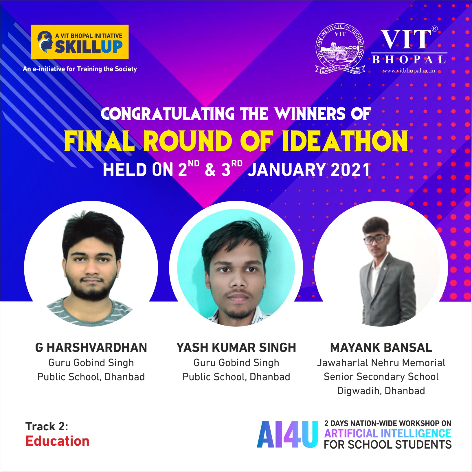 VIT Bhopal  - Best University in Central India -  AI4U-Winners-Post2