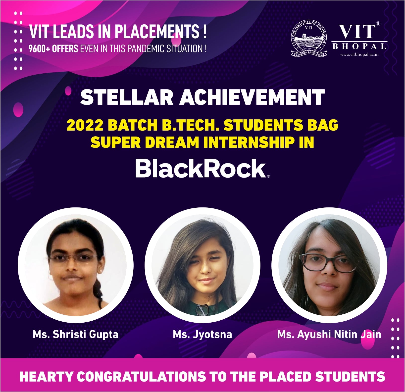 VIT Bhopal  - Best University in Central India -  Internship-Blackrock-min