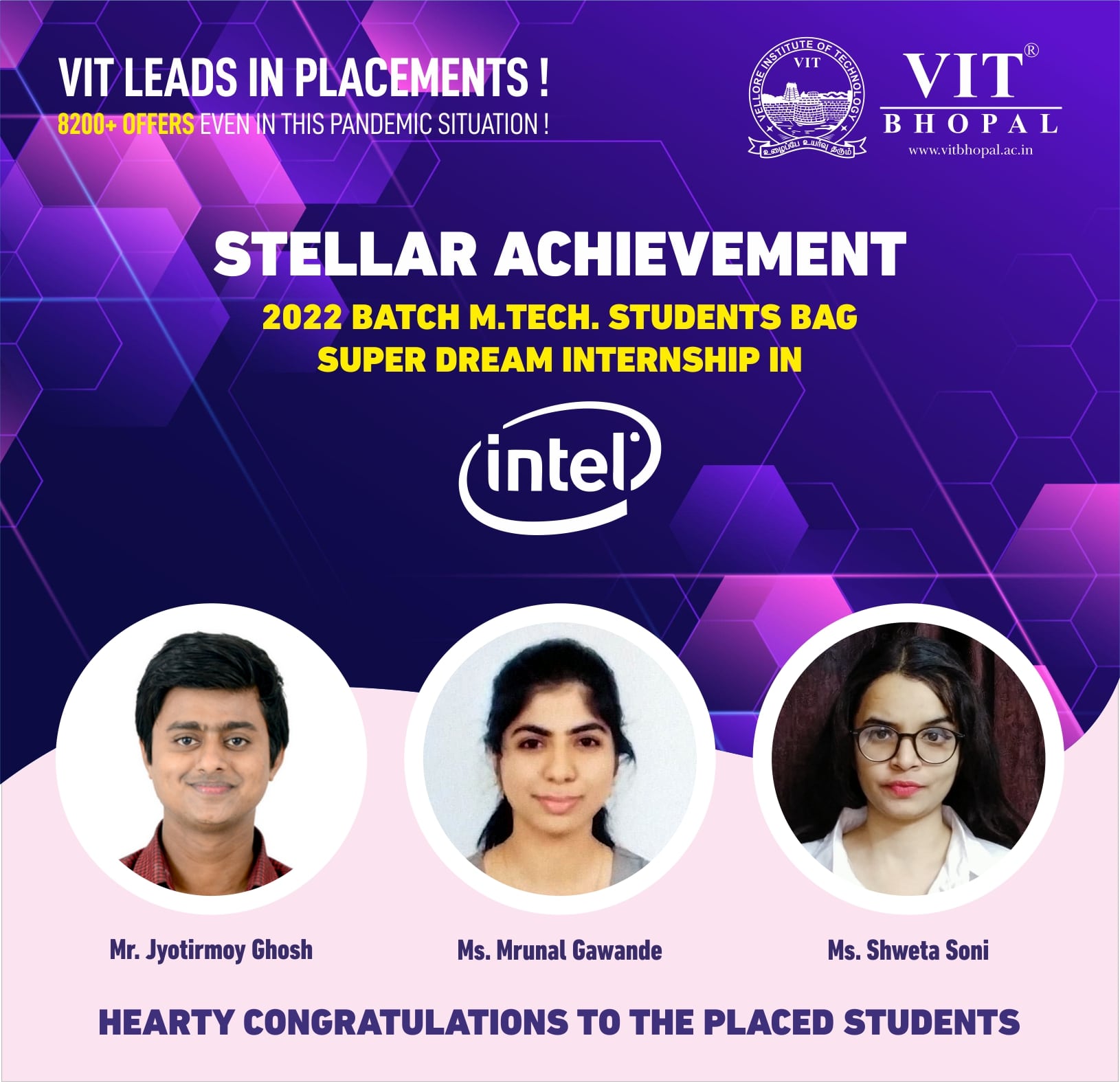 VIT Bhopal  - Best University in Central India -  Internship-Intel-min