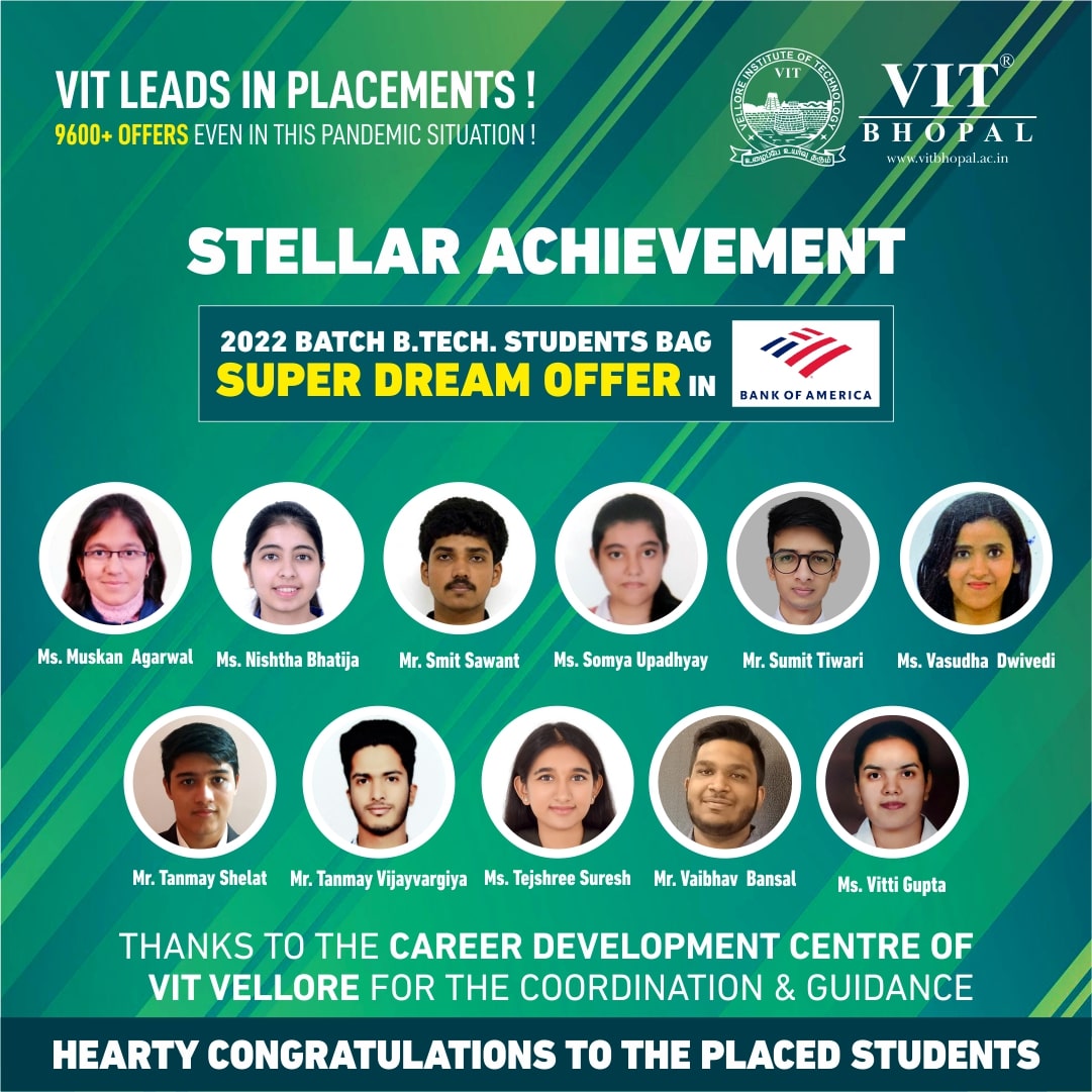 VIT Bhopal  - Best University in Central India -  Placement-Bank-of-America1-Insta-post2-min-1