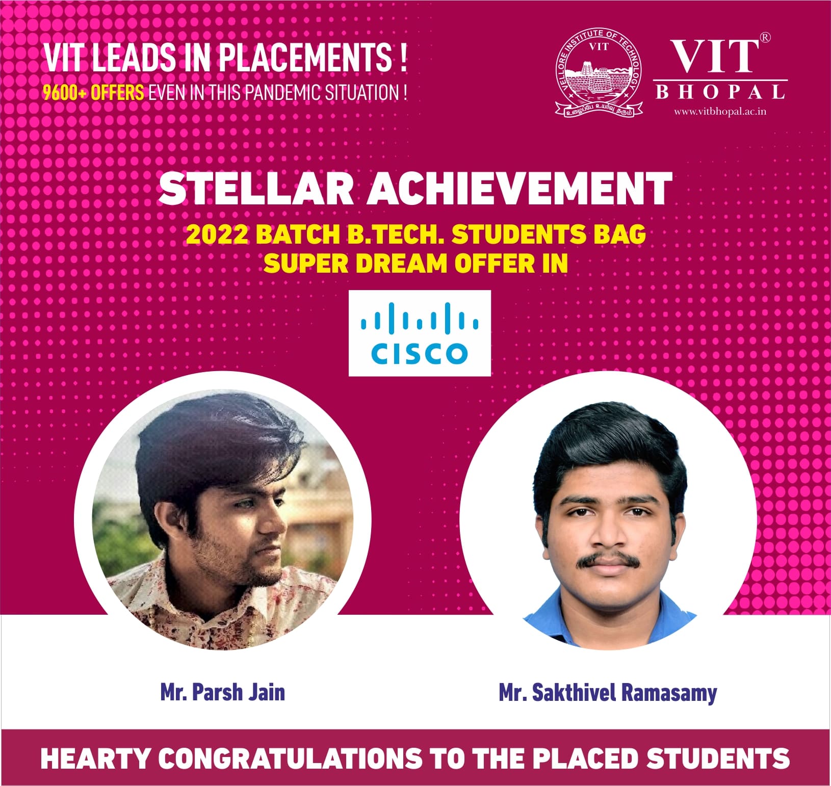 VIT Bhopal  - Best University in Central India -  Placement-Cisco-min-1