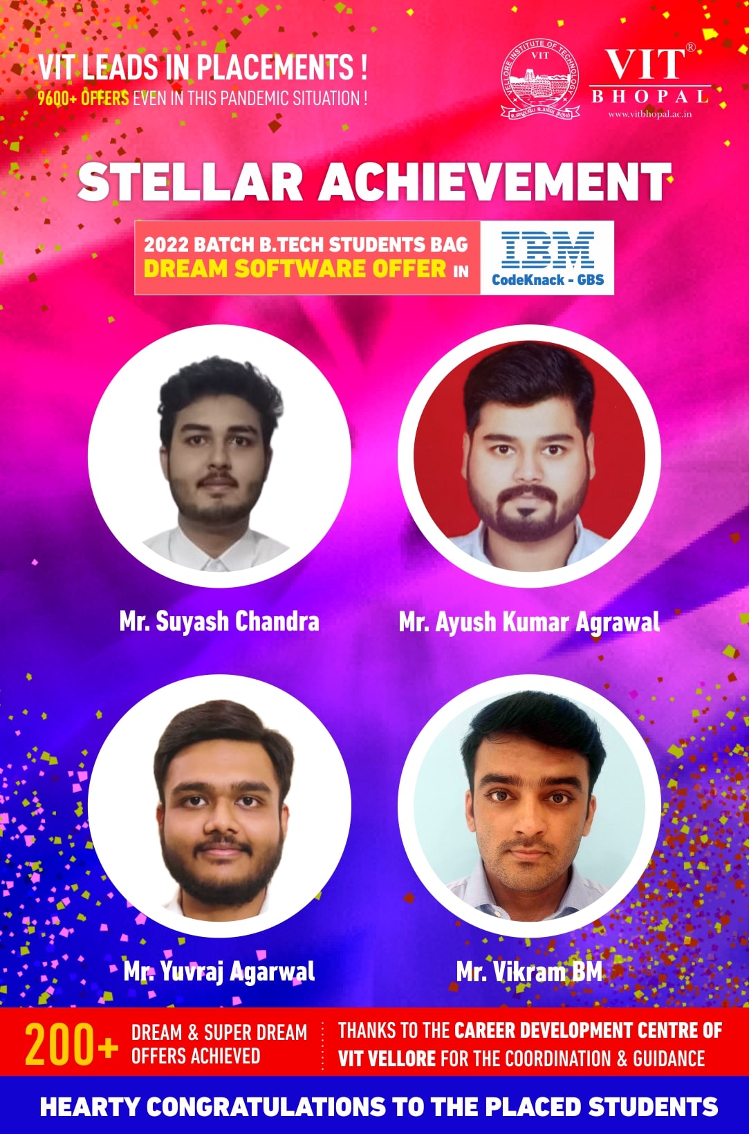 VIT Bhopal  - Best University in Central India -  Placement-IBM-CodeKnack-min