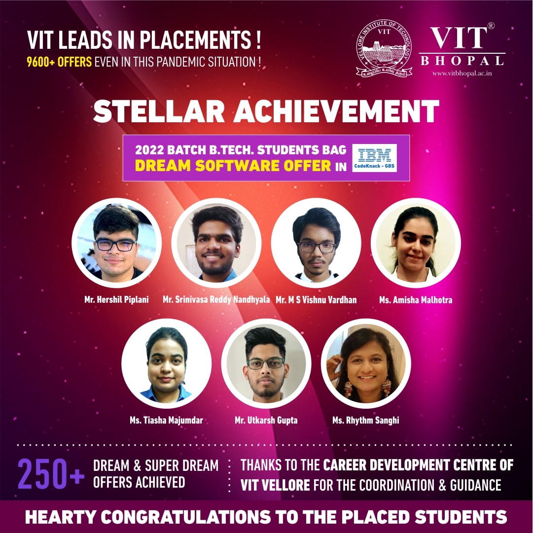 VIT Bhopal  - Best University in Central India -  Placement-IBM-CodeKnack2-Insta1-min