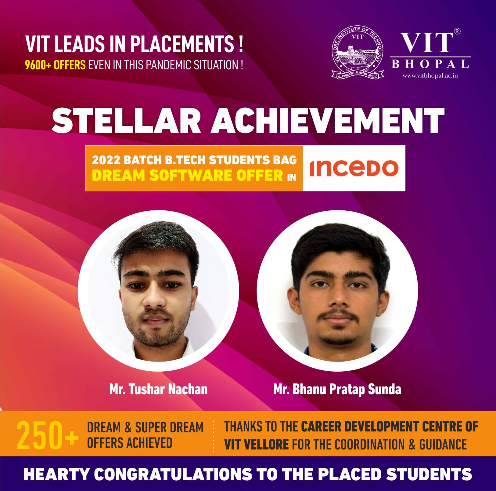 VIT Bhopal  - Best University in Central India -  Placement-Incedo1-min