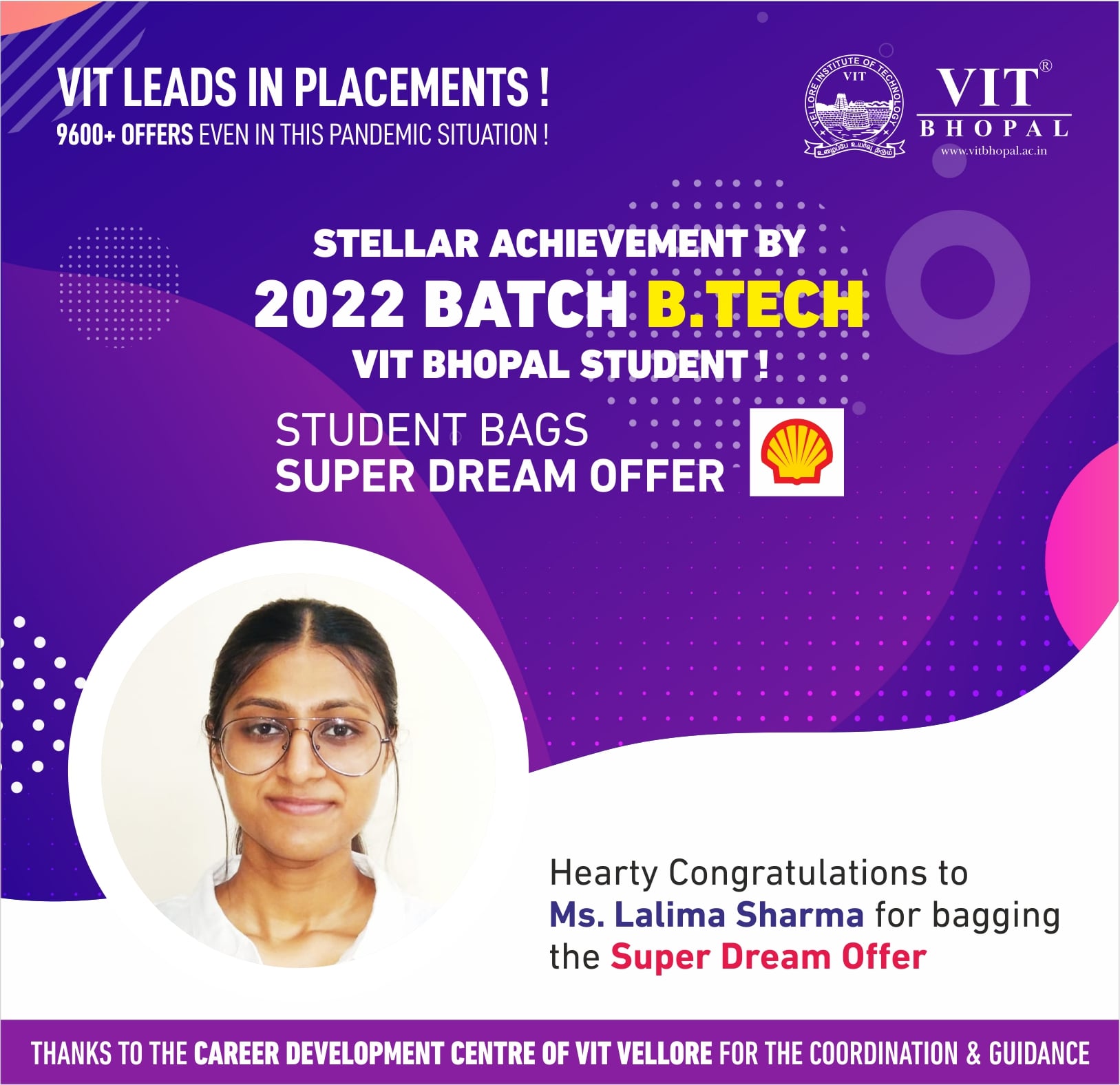 VIT Bhopal - Best University in Central India - Placement-Lalima-Sharma-min-1
