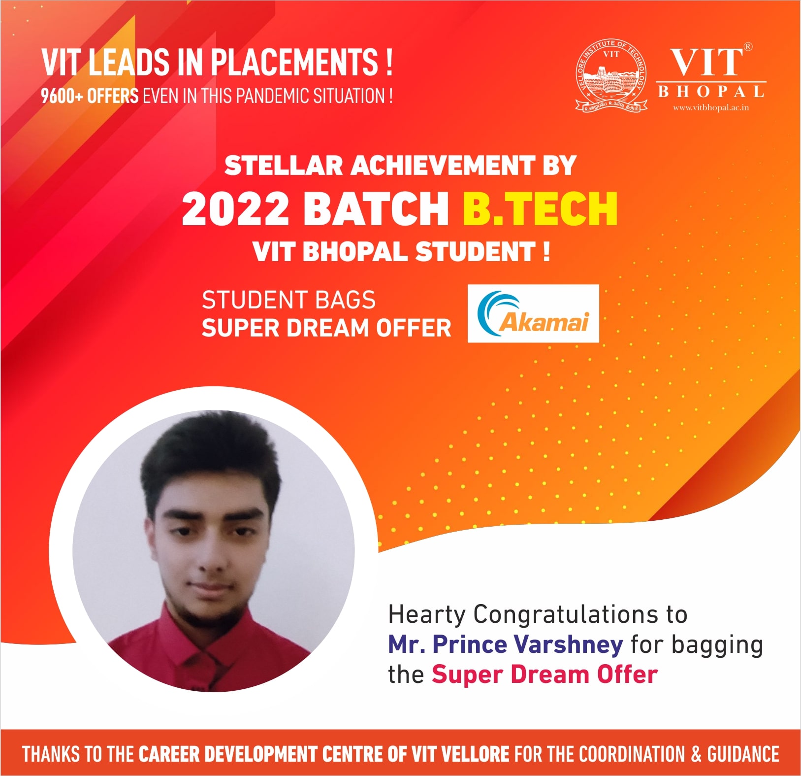 VIT Bhopal  - Best University in Central India -  Placement-Prince-min-1
