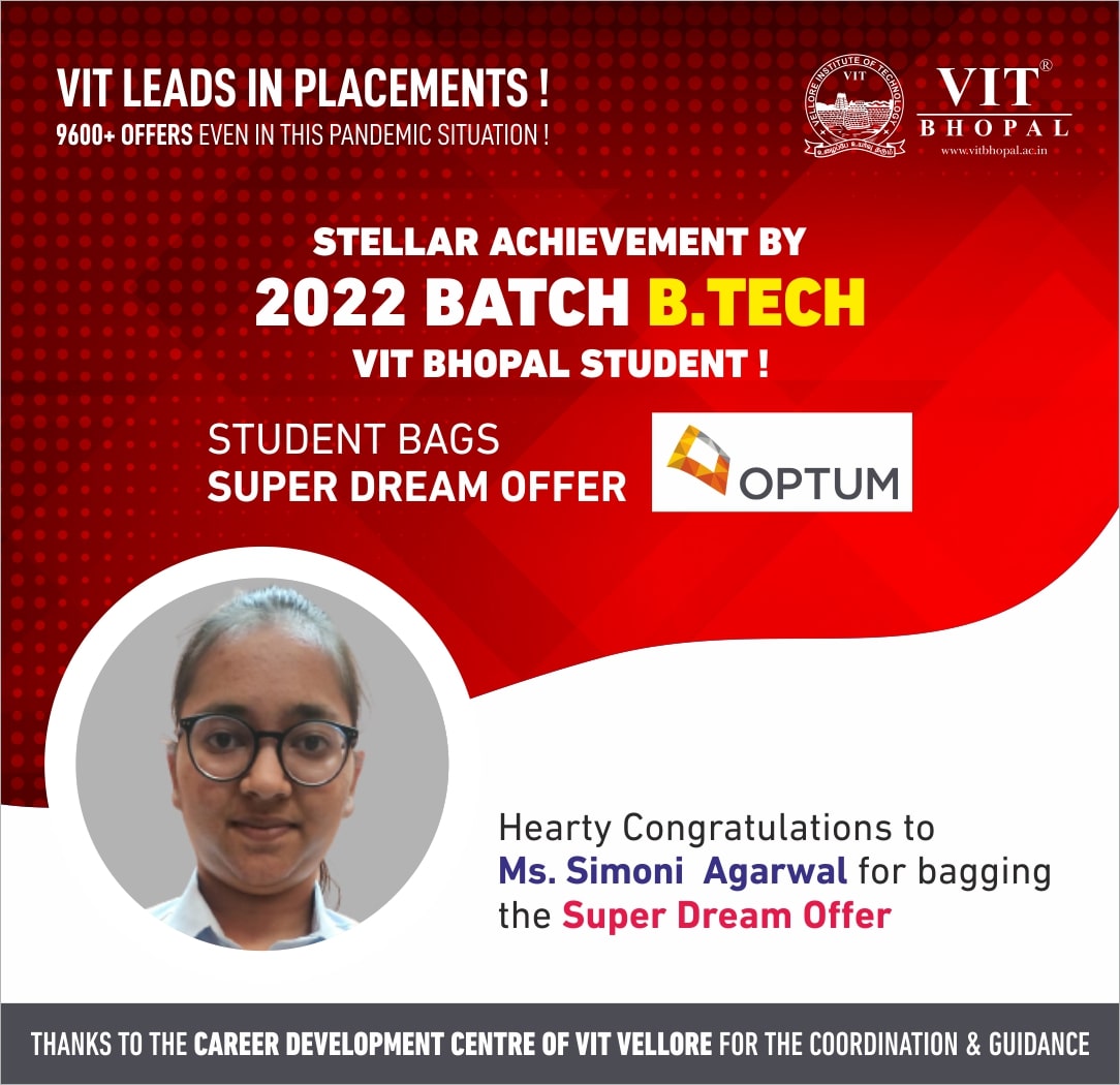 VIT Bhopal  - Best University in Central India -  Placement-Simon-Agrawal-min-1