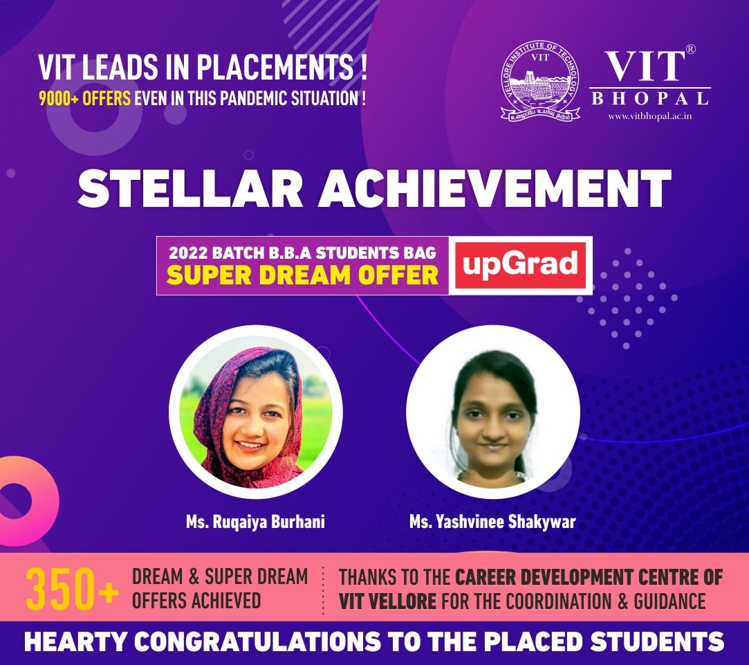 VIT Bhopal  - Best University in Central India -  Placement-Upgrad-min-1