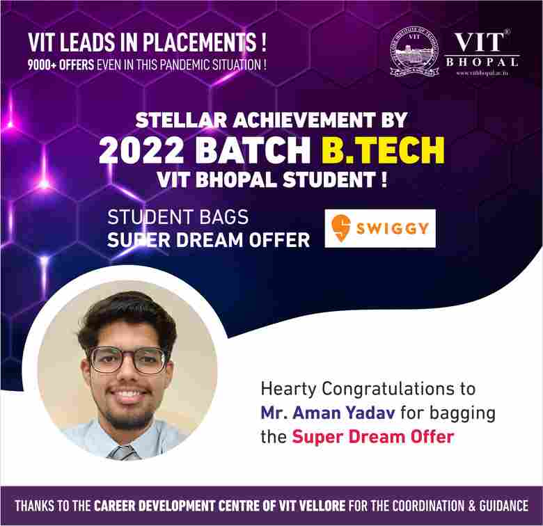 VIT Bhopal  - Best University in Central India -  SD2022_Placement-Aman-Yadav_C