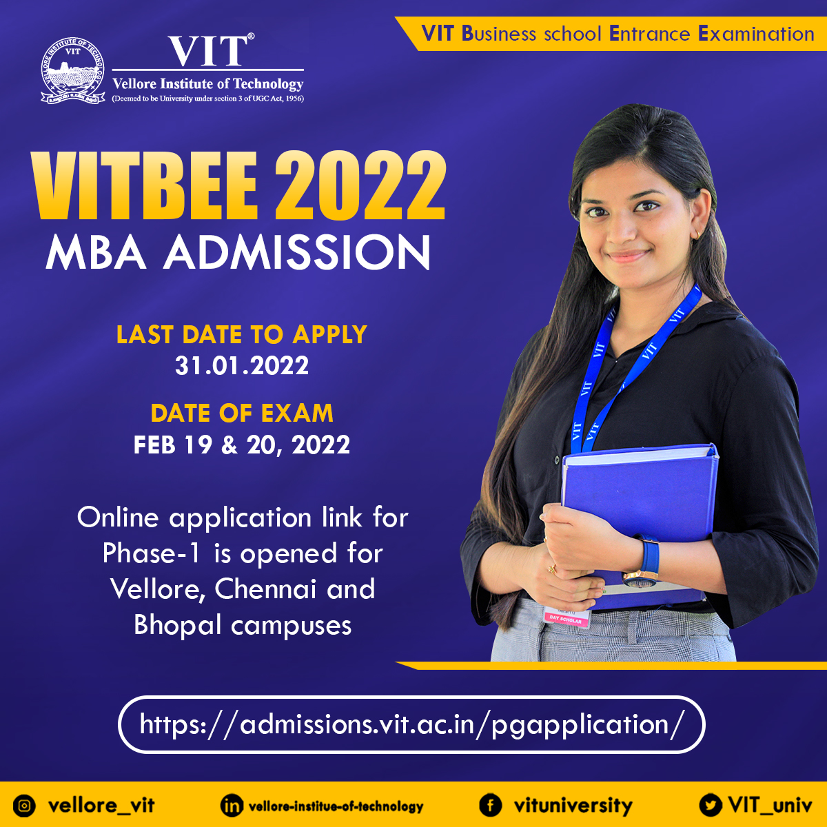 VIT Bhopal - Best University in Central India - MBA-Poster