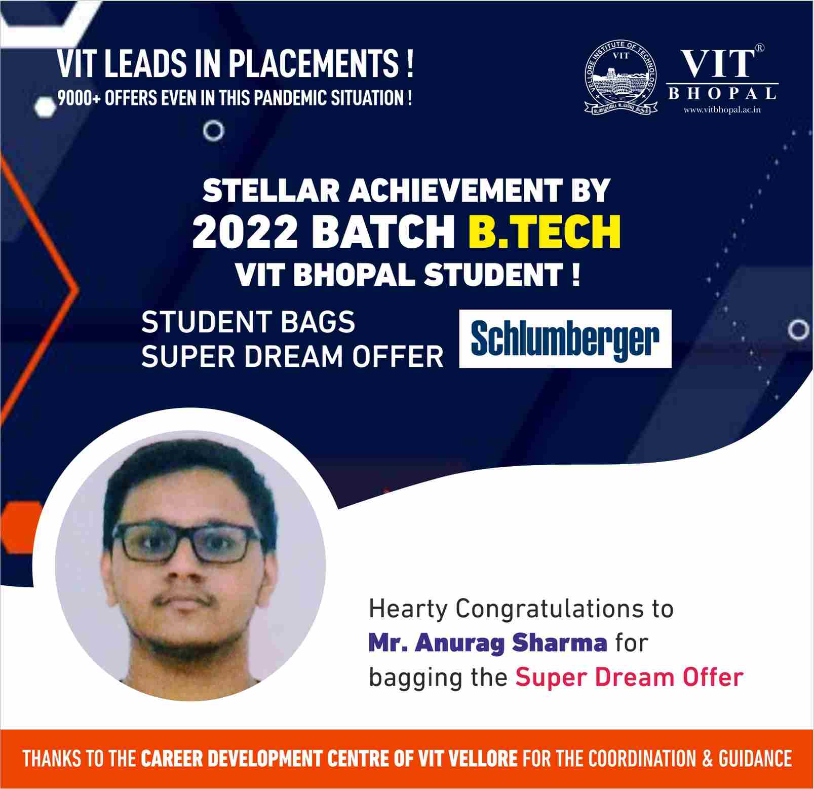 VIT Bhopal  - Best University in Central India -  SD-Placement-Anurag-Sharma