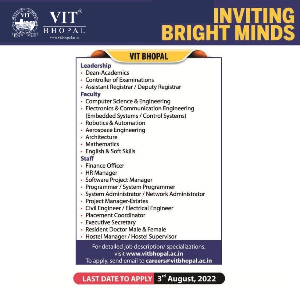 VIT Bhopal  - Best University in Central India -  Careers