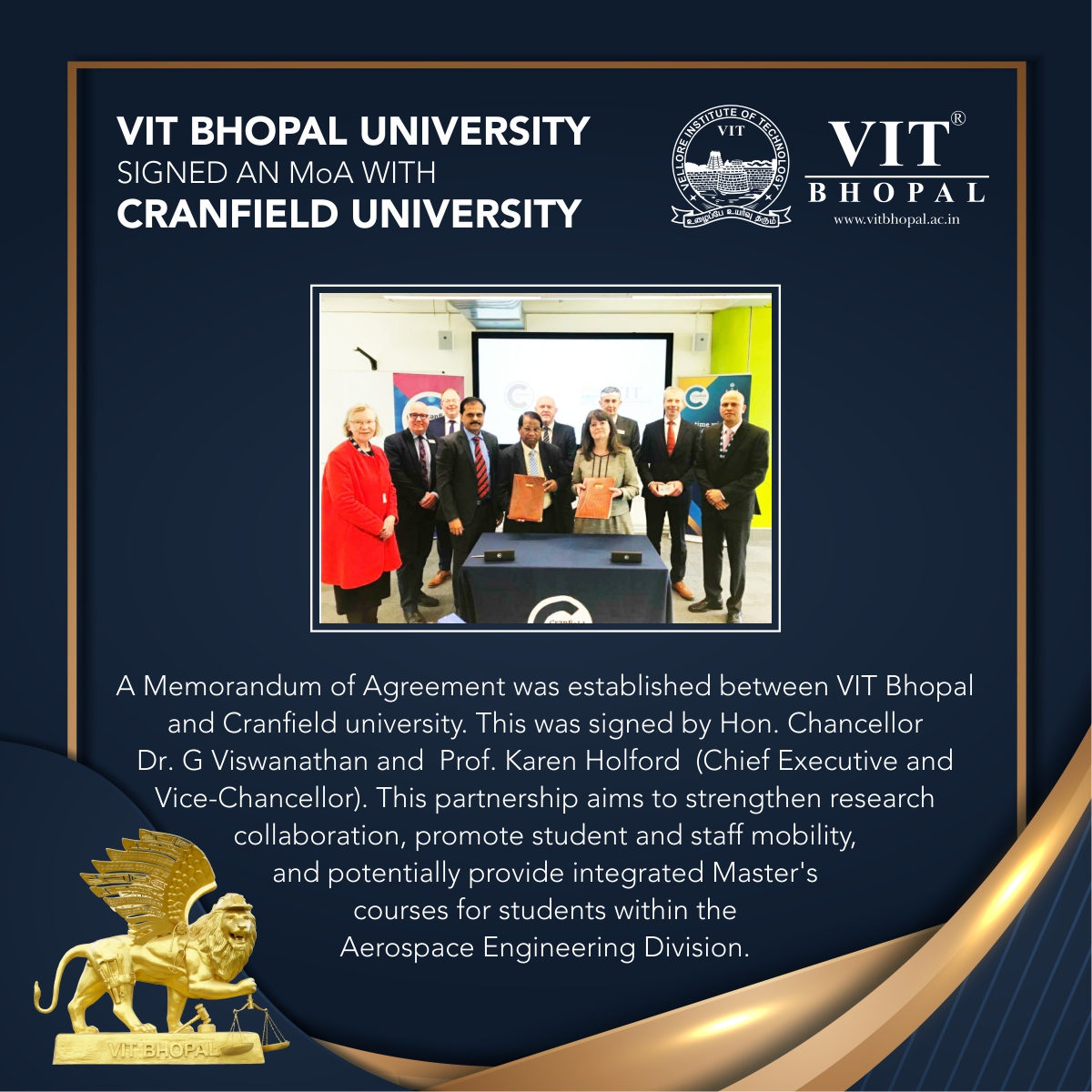 VIT Bhopal  - Best University in Central India -  Cranfield-MoA