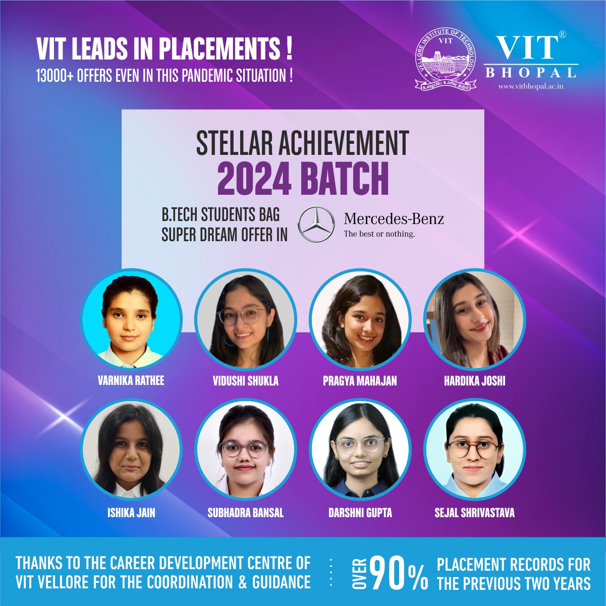 VIT Bhopal  - Best University in Central India -  SD_Mercedes-Placement-post