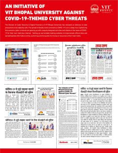 An initiative of VIT Bhopal University against COVID-19-themed Cyber VIT Bhopal  - Best University in Central India -  Covid-19-PR-2020-233x300