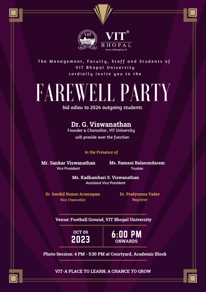 VIT Bhopal  - Best University in Central India -  Farewell-Party-Invitation-Final_page-0001-724x1024