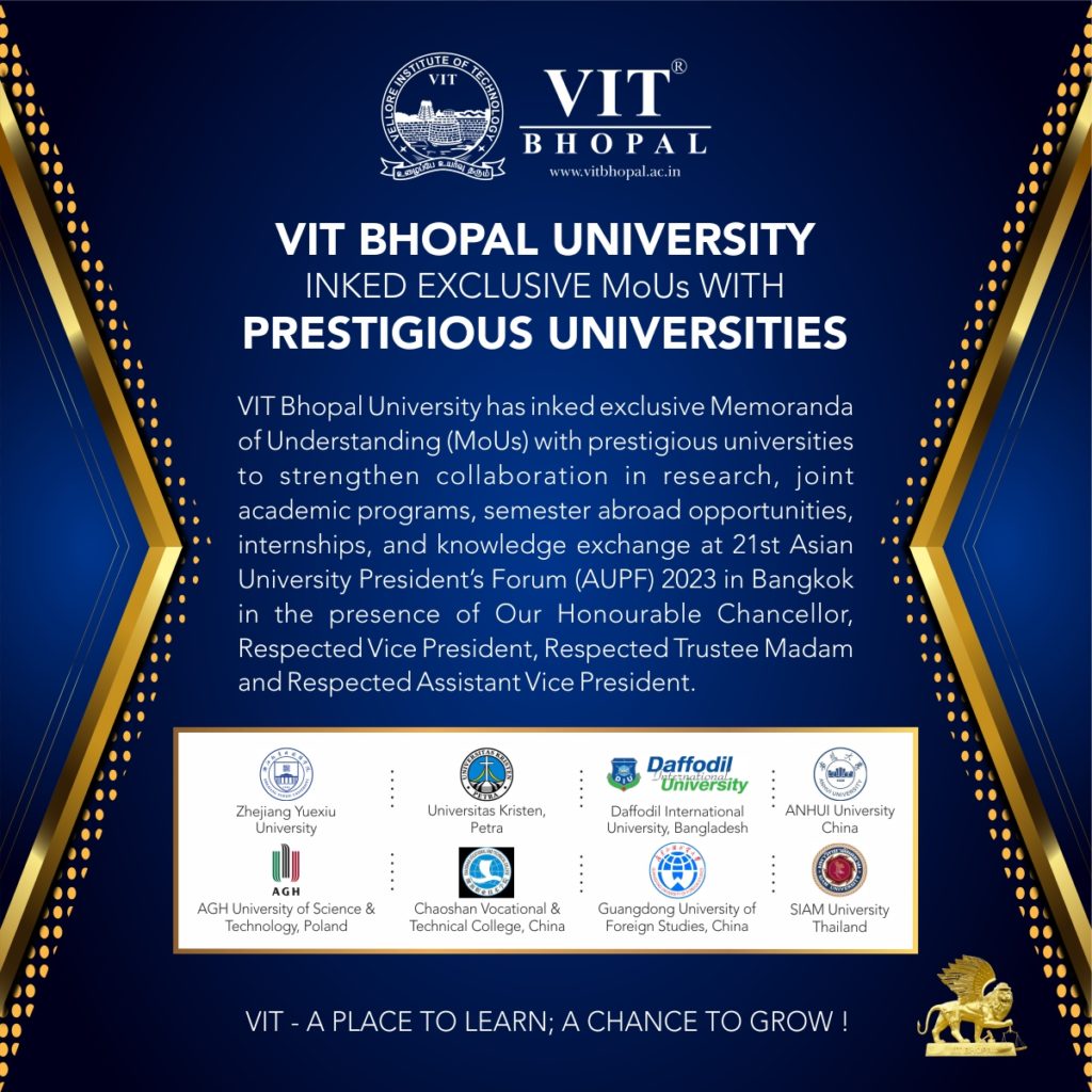 VIT Bhopal  - Best University in Central India -  Exclusive-MoUs-1024x1024
