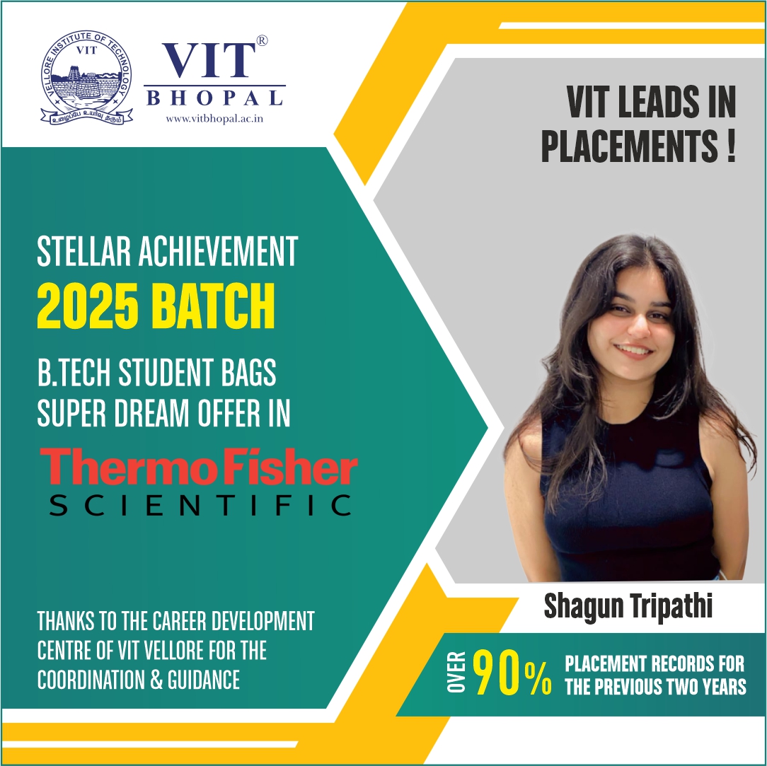 VIT Bhopal  - Best University in Central India -  Super-Dream-Shagun-Tripathi-Placement-post